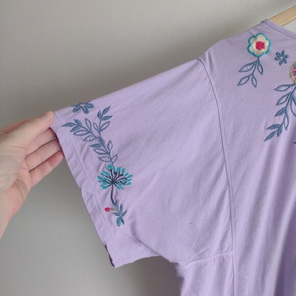 Johnny Was Purple Embellished Short Sleeve Blouse - Picture 9 of 12